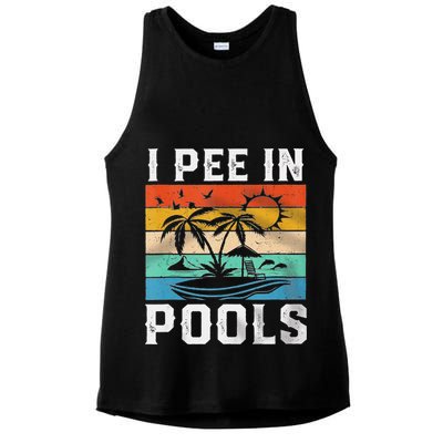 I Pee In Pools Sarcastic Sayings For Pools Lovers  Ladies PosiCharge Tri-Blend Wicking Tank
