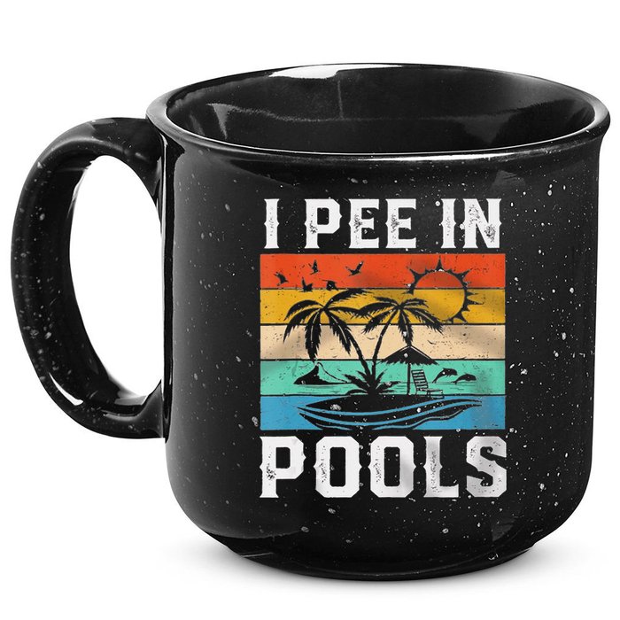 I Pee In Pools Sarcastic Sayings For Pools Lovers  15oz Campfire Ceramic Mug