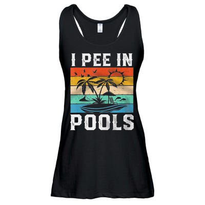I Pee In Pools Sarcastic Sayings For Pools Lovers  Ladies Essential Flowy Tank