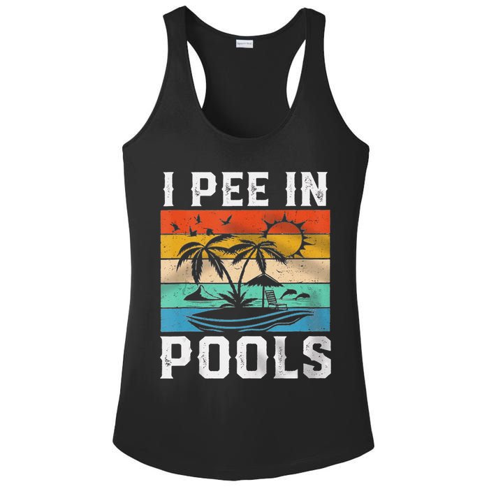 I Pee In Pools Sarcastic Sayings For Pools Lovers  Ladies PosiCharge Competitor Racerback Tank