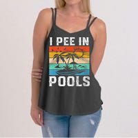 I Pee In Pools Sarcastic Sayings For Pools Lovers  Women's Strappy Tank