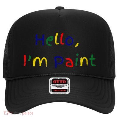 IM Paint I Heart Love To Finger Paint Cute Couple Valentine High Crown Mesh Back Trucker Hat
