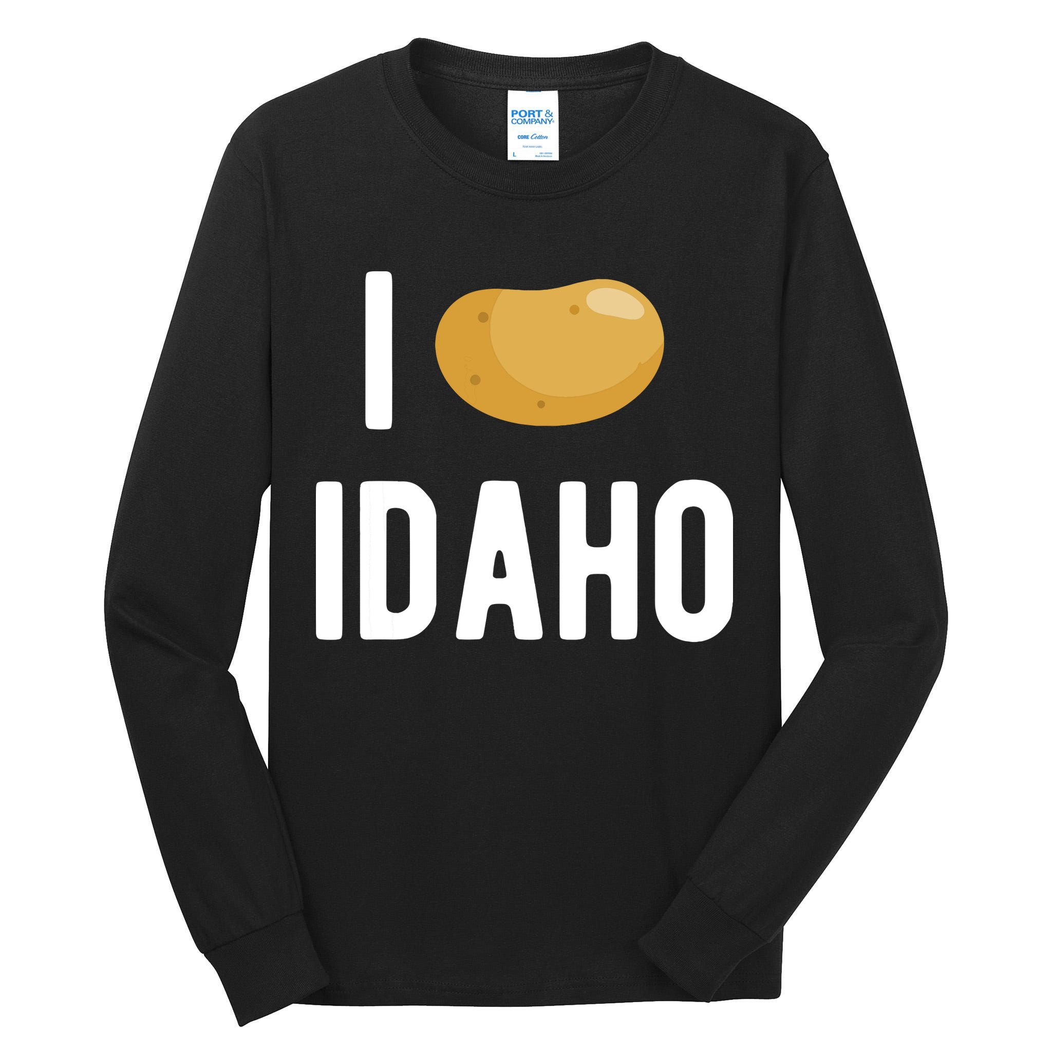 Idaho Potato I Love Vegetable Funny State Of Idaho Potatoes Tall Long Sleeve T-Shirt