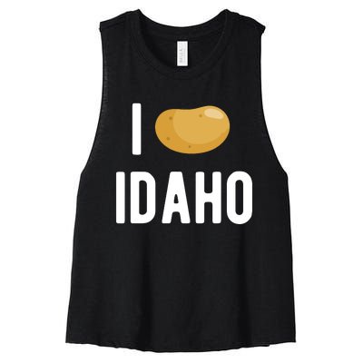 Idaho Potato I Love Vegetable Funny State Of Idaho Potatoes Women's Racerback Cropped Tank