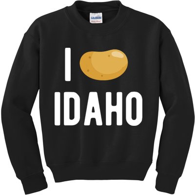 Idaho Potato I Love Vegetable Funny State Of Idaho Potatoes Kids Sweatshirt