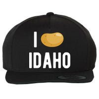 Idaho Potato I Love Vegetable Funny State Of Idaho Potatoes Wool Snapback Cap