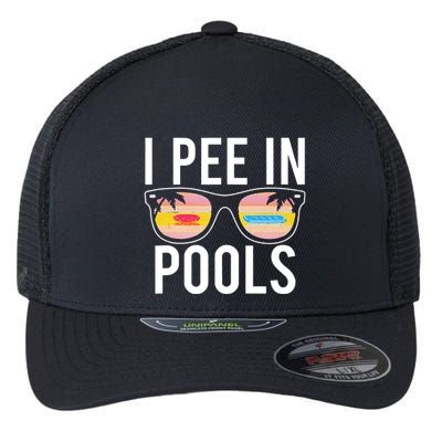 I Pee In Pools Funny Cool Flexfit Unipanel Trucker Cap