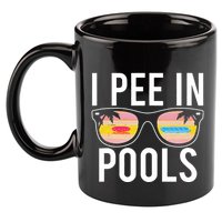 I Pee In Pools Funny Cool 11oz C Handle Ceramic Mug
