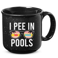 I Pee In Pools Funny Cool 15oz Campfire Ceramic Mug
