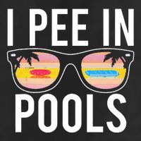 I Pee In Pools Funny Cool Crop Fleece Hoodie