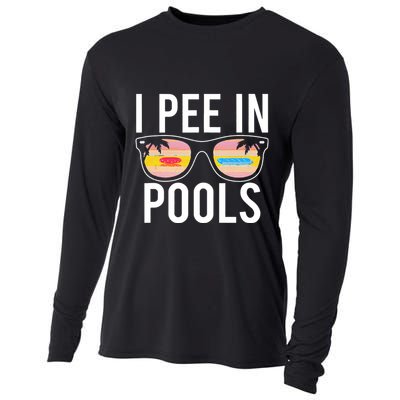 I Pee In Pools Funny Cool Cooling Performance Long Sleeve Crew