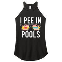 I Pee In Pools Funny Cool Women's Perfect Tri Rocker Tank