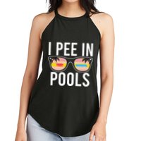 I Pee In Pools Funny Cool Women's Perfect Tri Rocker Tank