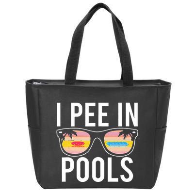 I Pee In Pools Funny Cool Zip Tote Bag