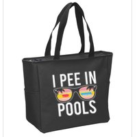 I Pee In Pools Funny Cool Zip Tote Bag