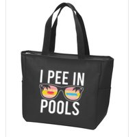 I Pee In Pools Funny Cool Zip Tote Bag