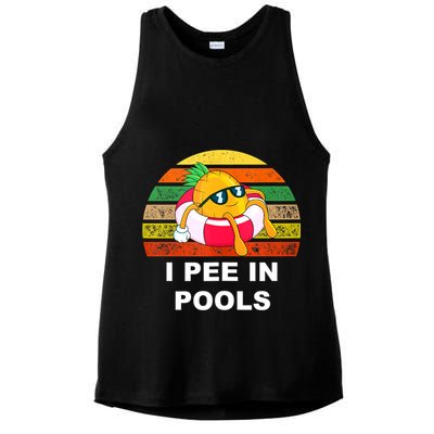 I Pee In Pools Ladies PosiCharge Tri-Blend Wicking Tank