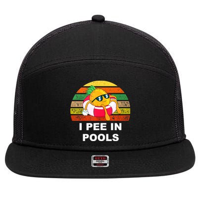 I Pee In Pools 7 Panel Mesh Trucker Snapback Hat