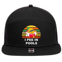 I Pee In Pools 7 Panel Mesh Trucker Snapback Hat