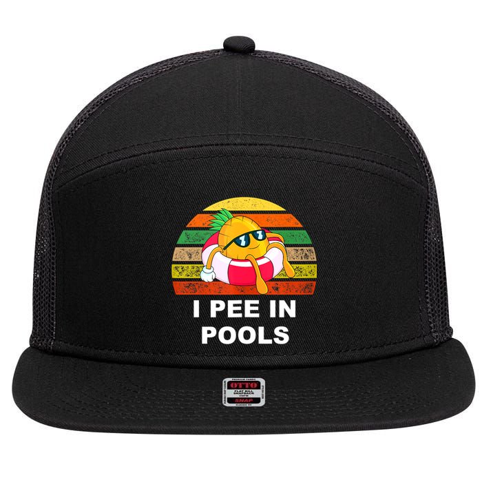 I Pee In Pools 7 Panel Mesh Trucker Snapback Hat