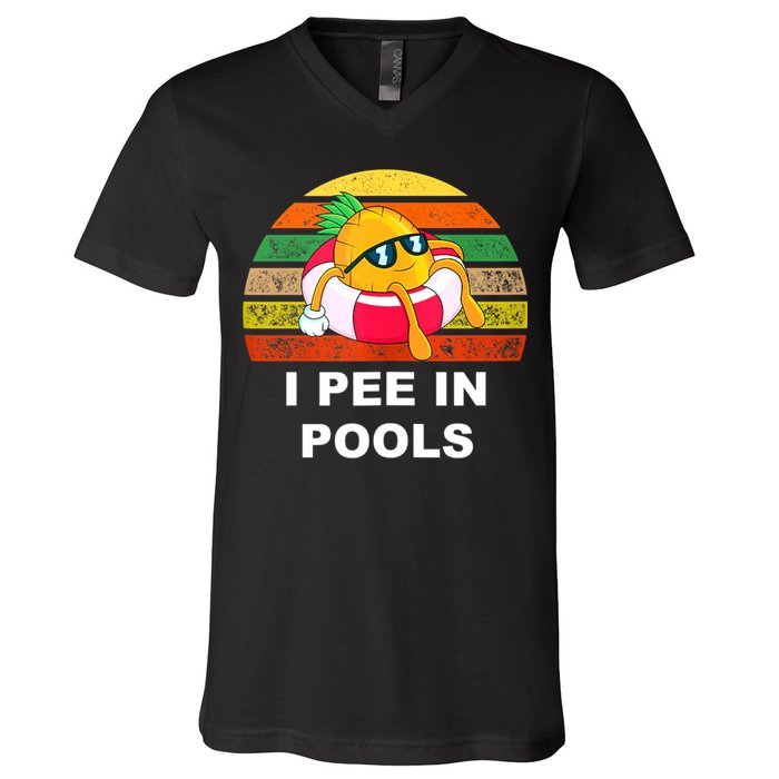 I Pee In Pools V-Neck T-Shirt