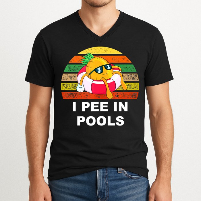 I Pee In Pools V-Neck T-Shirt