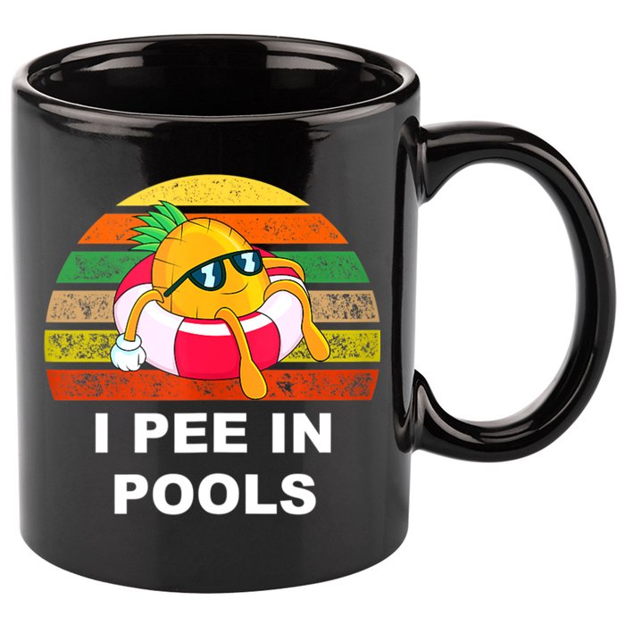 I Pee In Pools 11oz C Handle Ceramic Mug