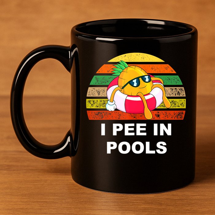 I Pee In Pools 11oz C Handle Ceramic Mug