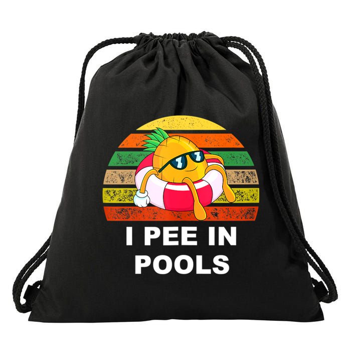 I Pee In Pools Drawstring Bag