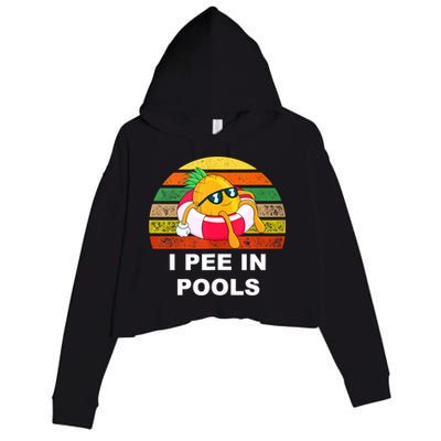I Pee In Pools Crop Fleece Hoodie