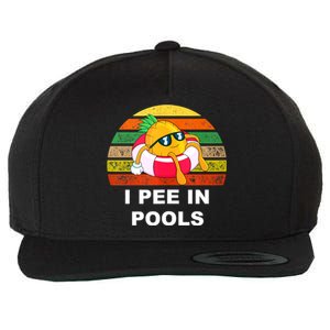 I Pee In Pools Wool Snapback Cap