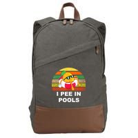 I Pee In Pools Cotton Canvas Backpack