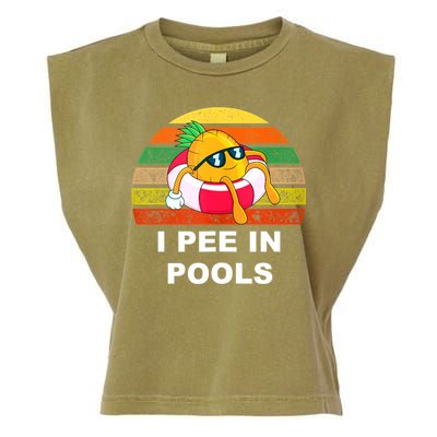 I Pee In Pools Garment-Dyed Women's Muscle Tee
