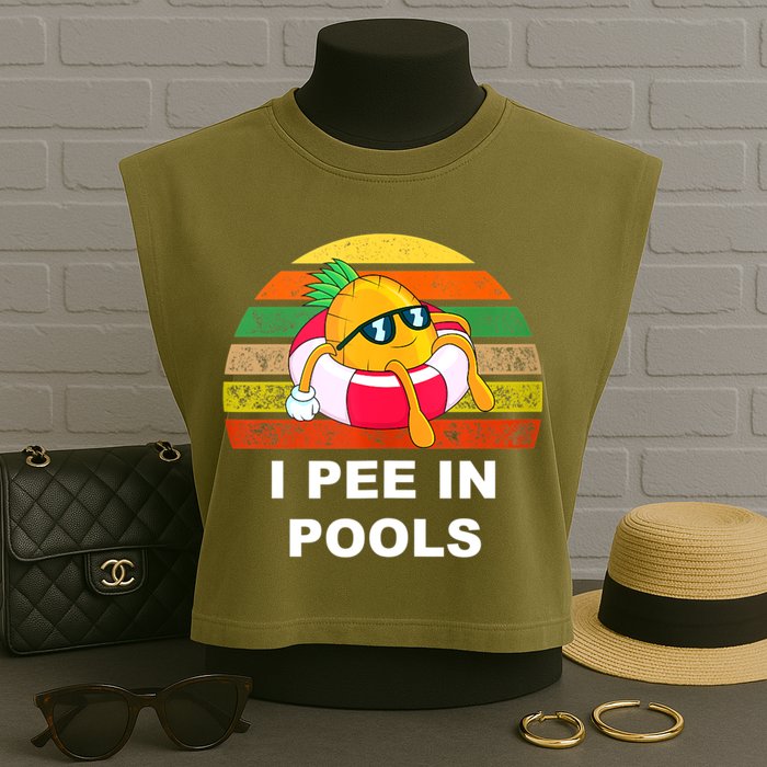 I Pee In Pools Garment-Dyed Women's Muscle Tee