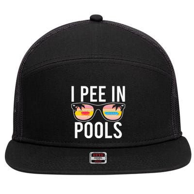 I Pee In Pools 7 Panel Mesh Trucker Snapback Hat