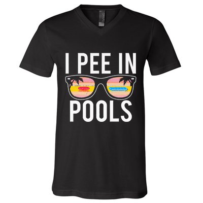 I Pee In Pools V-Neck T-Shirt