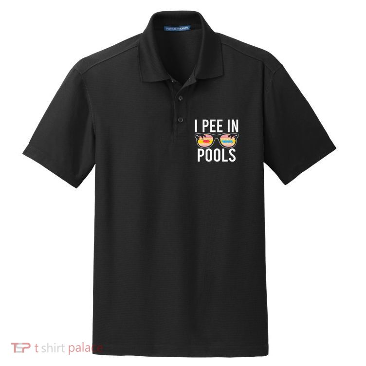 I Pee In Pools Dry Zone Grid Polo