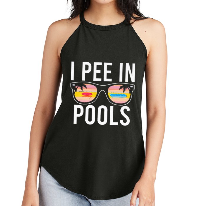 I Pee In Pools Women's Perfect Tri Rocker Tank