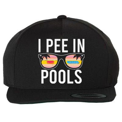 I Pee In Pools Wool Snapback Cap