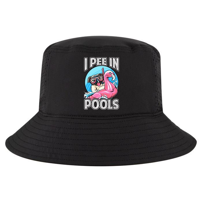 I Pee In Pools Funny Dog Swimming Pool Jokes Cool Comfort Performance Bucket Hat