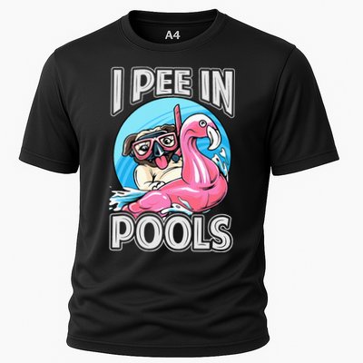 I Pee In Pools Funny Dog Swimming Pool Jokes Performance Shirt