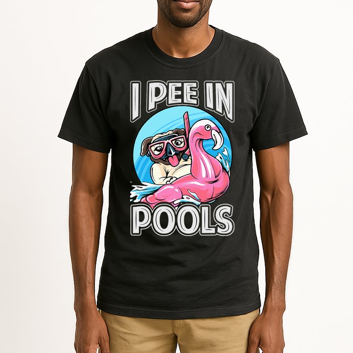 I Pee In Pools Funny Dog Swimming Pool Jokes Tall T-Shirt