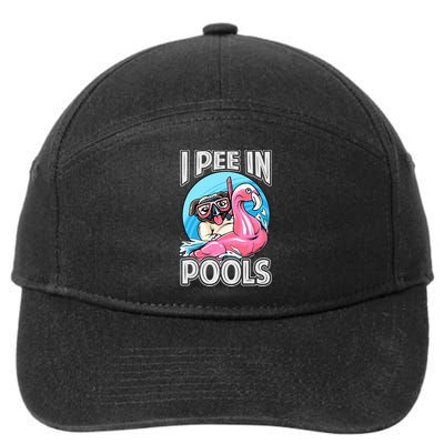 I Pee In Pools Funny Dog Swimming Pool Jokes 7-Panel Snapback Hat