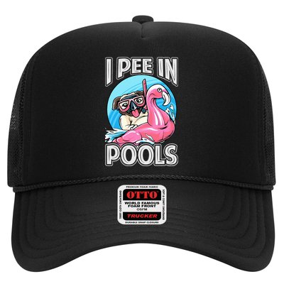 I Pee In Pools Funny Dog Swimming Pool Jokes Trucker Hat
