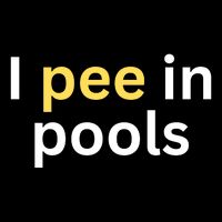 I Pee In Pools Funny Stripe Pom Pom Beanie
