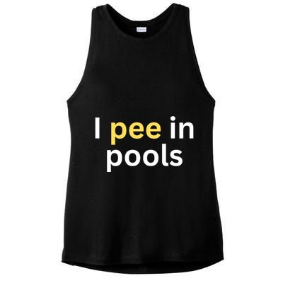 I Pee In Pools Funny Ladies PosiCharge Tri-Blend Wicking Tank