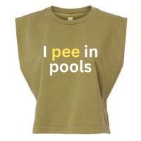 I Pee In Pools Funny Garment-Dyed Women's Muscle Tee