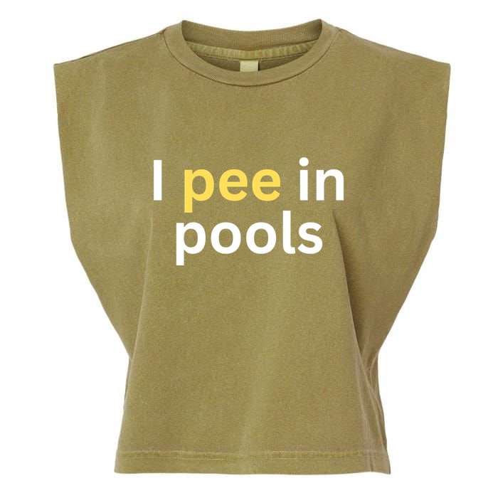 I Pee In Pools Funny Garment-Dyed Women's Muscle Tee
