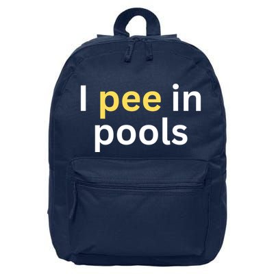 I Pee In Pools Funny 16 in Basic Backpack