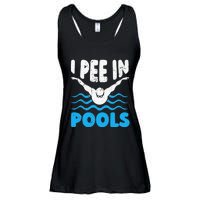 I Pee In Pools Funny Swimmer Swimming Coach Player Graphic Ladies Essential Flowy Tank